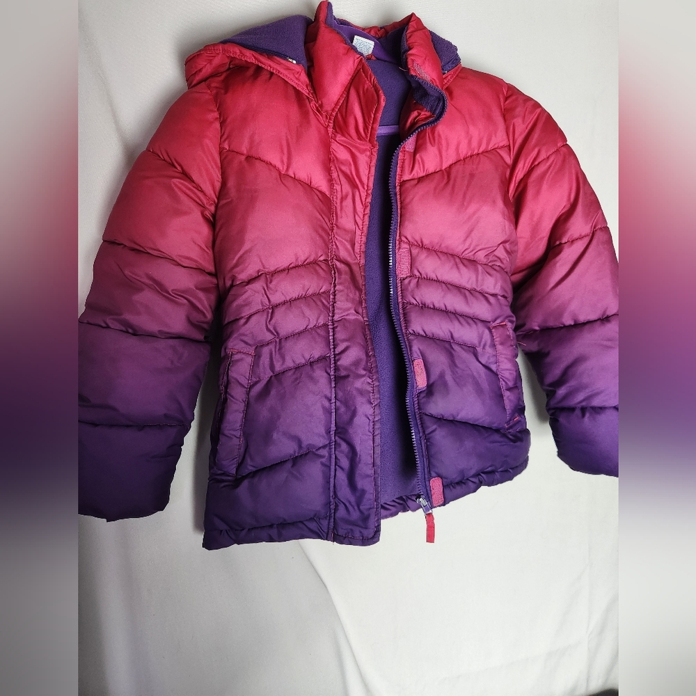 Arizona Girls Gradient Pink and Purple Puffer Jacket